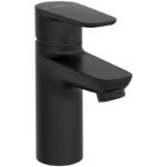 Vitra Flow Soft Matt Black Standard Basin Mixer Tap