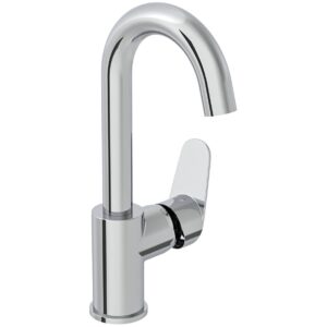 Vitra Flow Round Basin Mixer with Swivel Spout Chrome